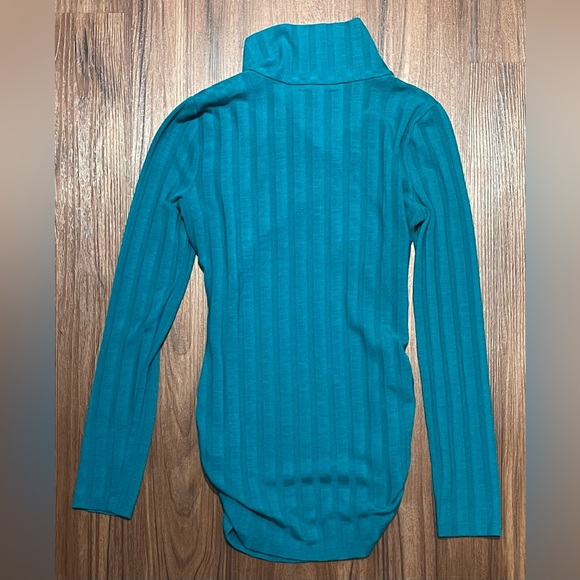 Venus Teal Green Knit Long Sleeve Wrap Shirt / Top - XS - Picture 2 of 2